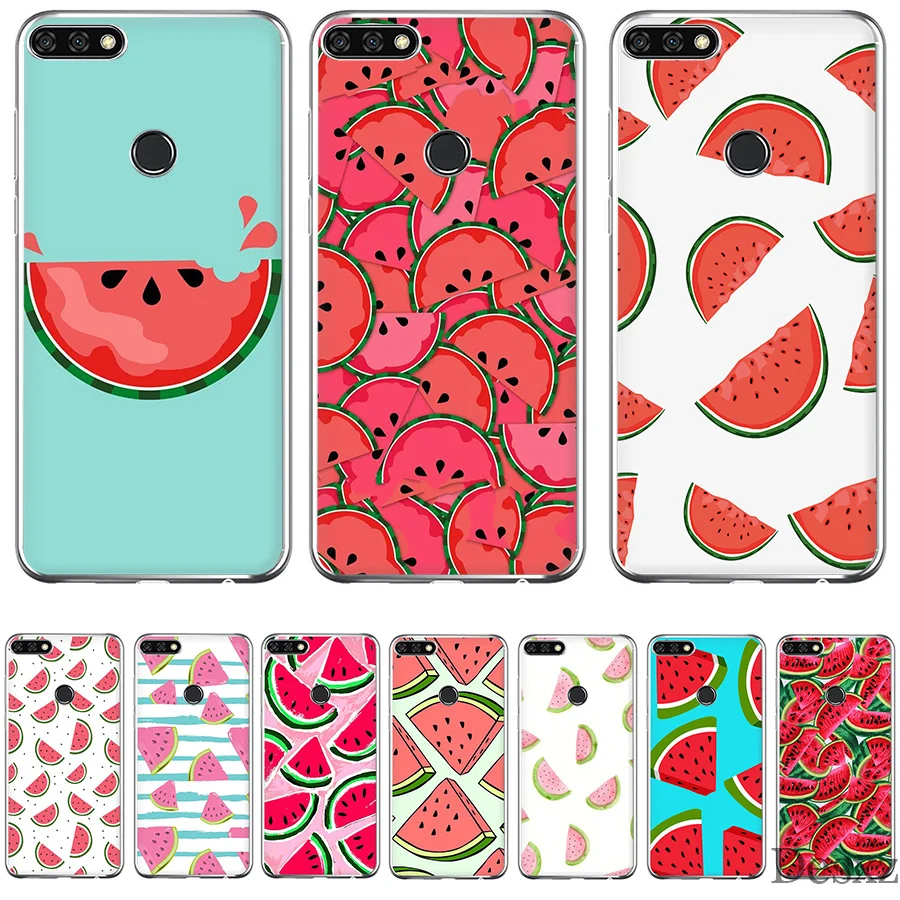 

Soft Tpu Phone Case Fruit Watermelon Melon Colors Cover For Huawei Honor Honor 6A 7A 7X 7C 8X 8 9 10 Lite Shell
