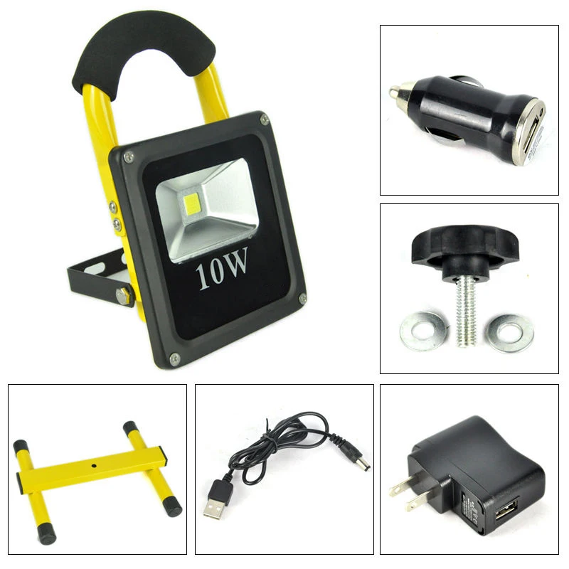 Ultrathin Refletor Led Floodlight 10W 20W Waterproof IP65 Rechargeable Portable Led Spotlight 85-265V Outdoor Camping Lighting   (7)