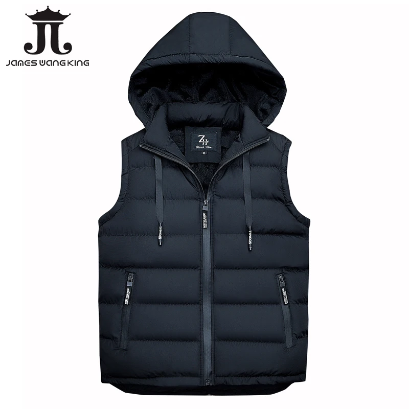 

2018 New Autumn Sleeveless hoodie vest Men Fashion Waistcoat for men Winter fleece Warm Hooded jacket Plus Size M-XXXL 1860