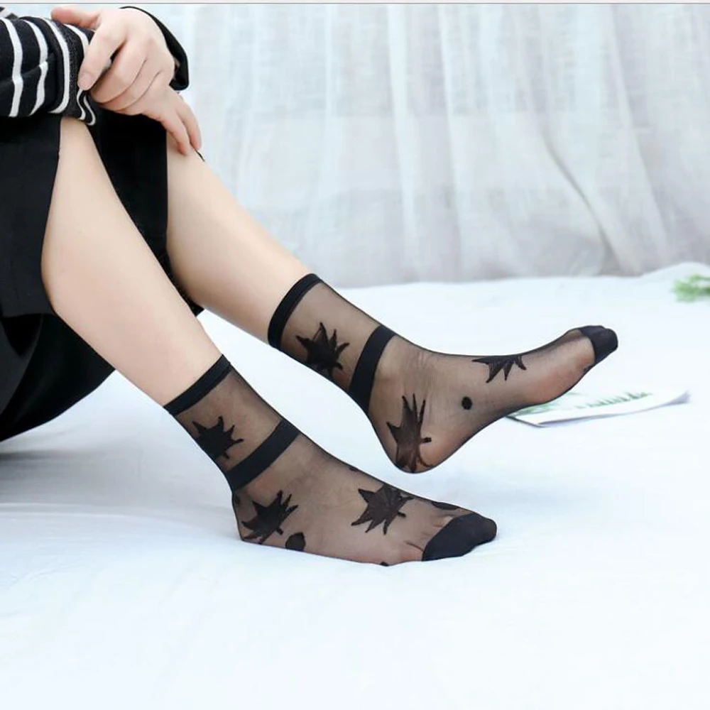 MEILEIYA 5 пар/упак. Новые блестящие носки с блестками и звездами женские прозрачные короткие женские носки в стиле хараджуку современные тонкие сверкающие носки