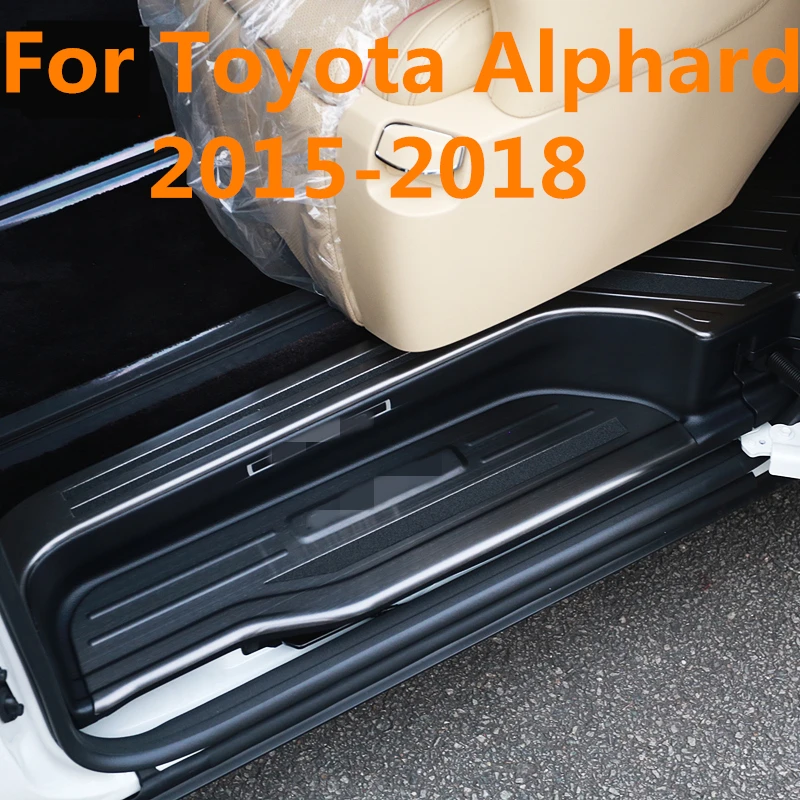 Педали из нержавеющей стали для Toyota Alphard 2015-2018 черные запасные части порога двери