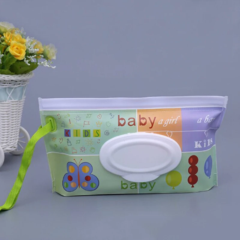 

Eco-friendly Wet Wipes Bag Clean Wipes Carrying Case Clamshell Cosmetic Pouch Easy-carry Wipes Container Random Send