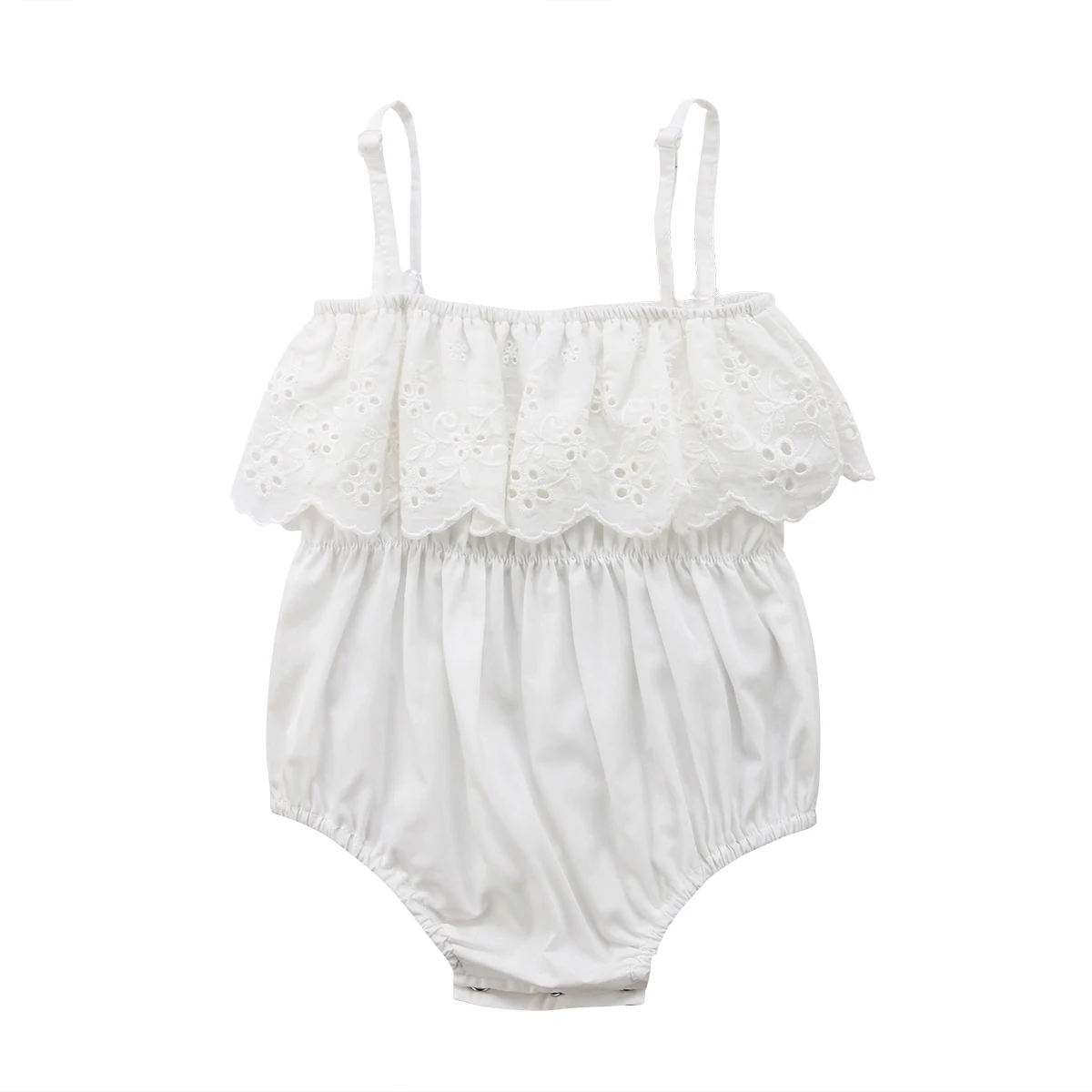 Newborn Infant Baby Girl Lace Ruffles Romper Jumpsuit Outfits Clothes