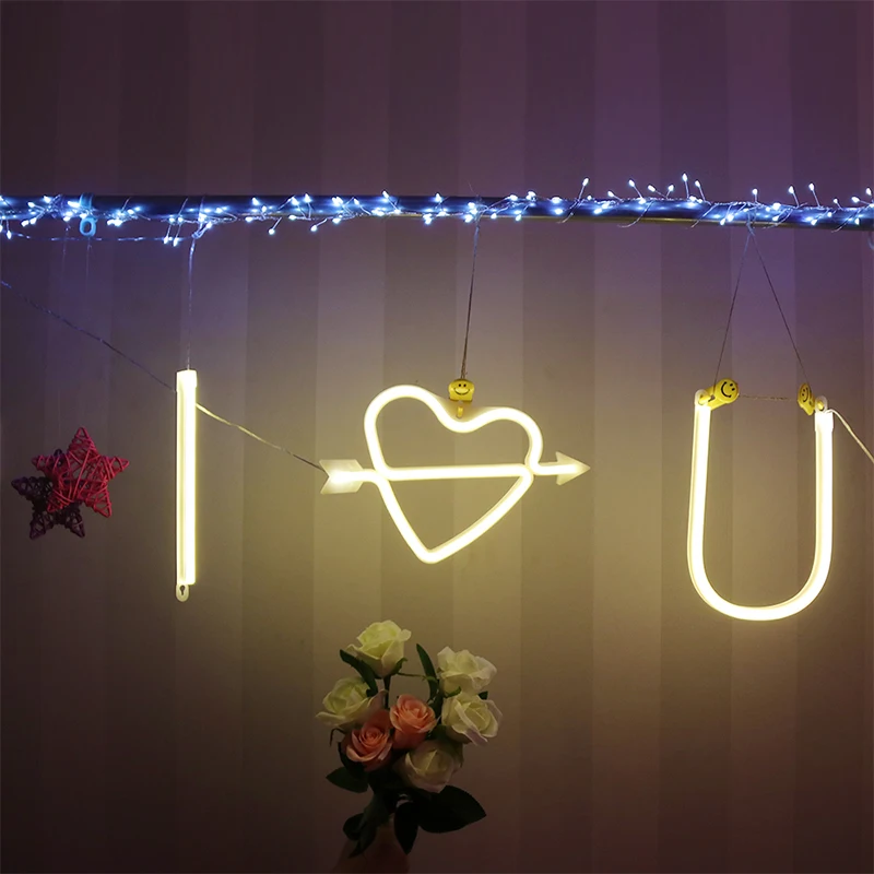  Night Light Neon Alphabet Lamp 26 Letters Number Color Change For Birthday Wedding Party Bedroom Wa - 32893539502