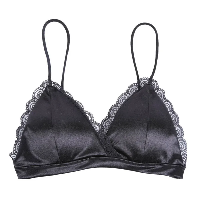 

New Arrival 4 Colors Sexy Women Sheer Lace Triangle Bralette Bustier Crop Top Unpadded Basic Bra For Women W1