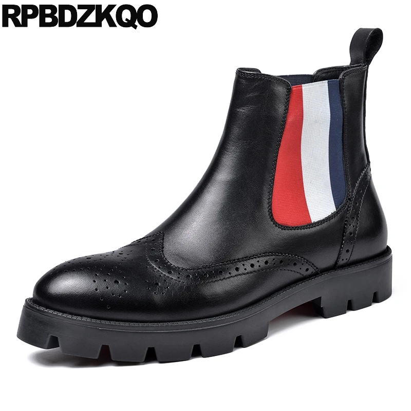 brogue slip on boots