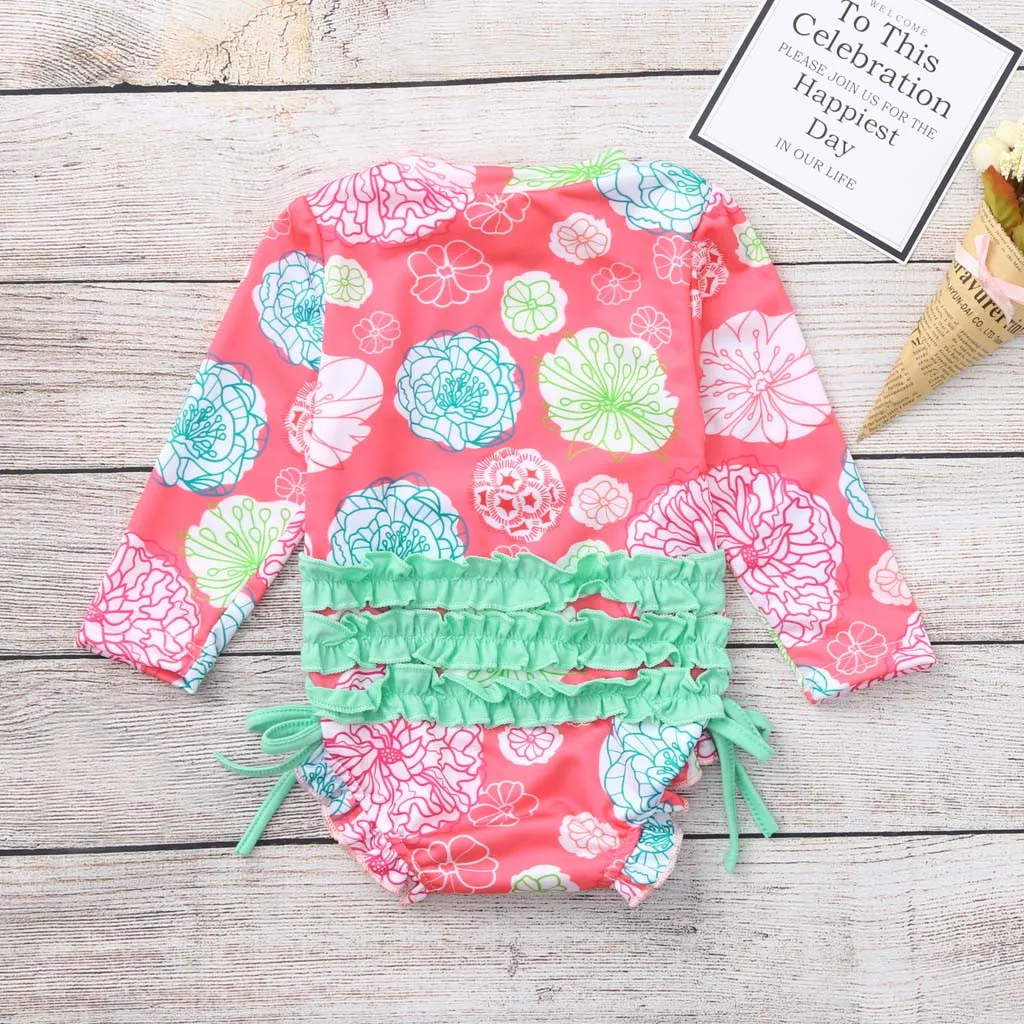 CHAMSGEND одежда для малышей девочки; дети купальники с принтами цветов бикини пляжный купальник Одна деталь 19MAY17 P35