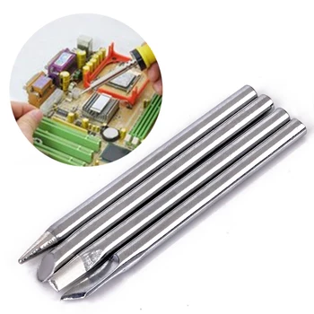 

4pcs Silver Copper Soldering Tips Replaceable Soldering Iron Tips Head 4.4mm Diameter 65mm Length For 40W Solder Irons