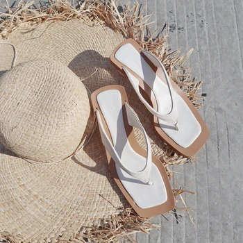 

New 2019 Summer Style E Shoes Women Sandals Geneine Leather Good Quality Fashion Casual Solid Slippers Flip Flops