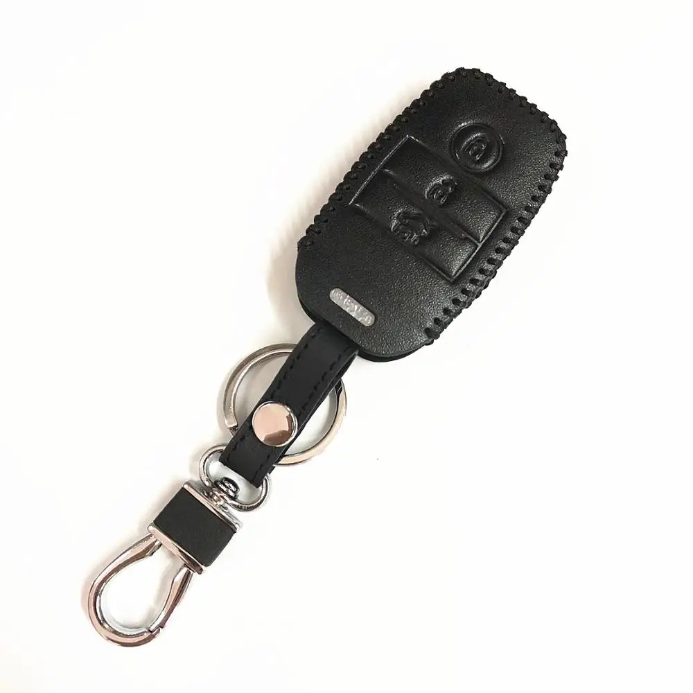 Чехол для ключей из натуральной кожи для Kia SORENTO Stinger Niro Carnival Ray Venga procate Stonic SP Telluride - Название цвета: E Type Black thread