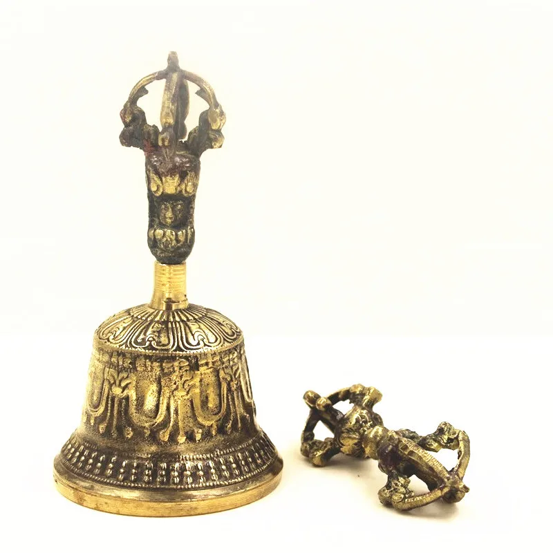 1 комплект, сплав, медь, непальский стиль, качество, ручная работа, Национальный колокольчик, буддийский хвостовой инструмент, ремесла
