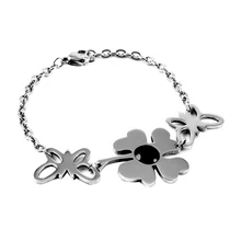 VCA-1 moda mujer brazalete de acero inoxidable amante de pulsera Popular cristal embutido regalo pulsera/brazalete