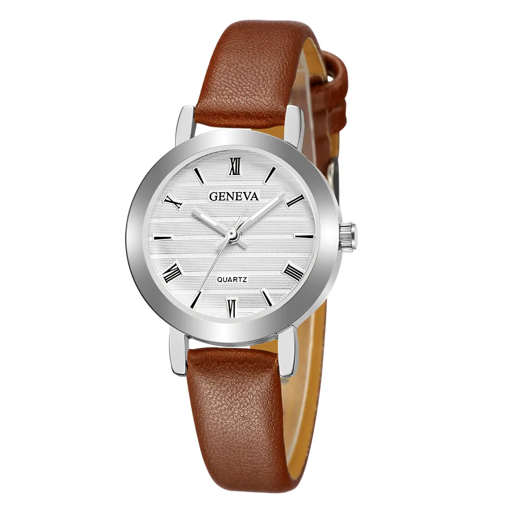 

HOT Roman Number Big Round Dial Women Leather Band Quartz Watch Famous Luxury Top Brand Simple Design Ladies Wrist Watches Clock