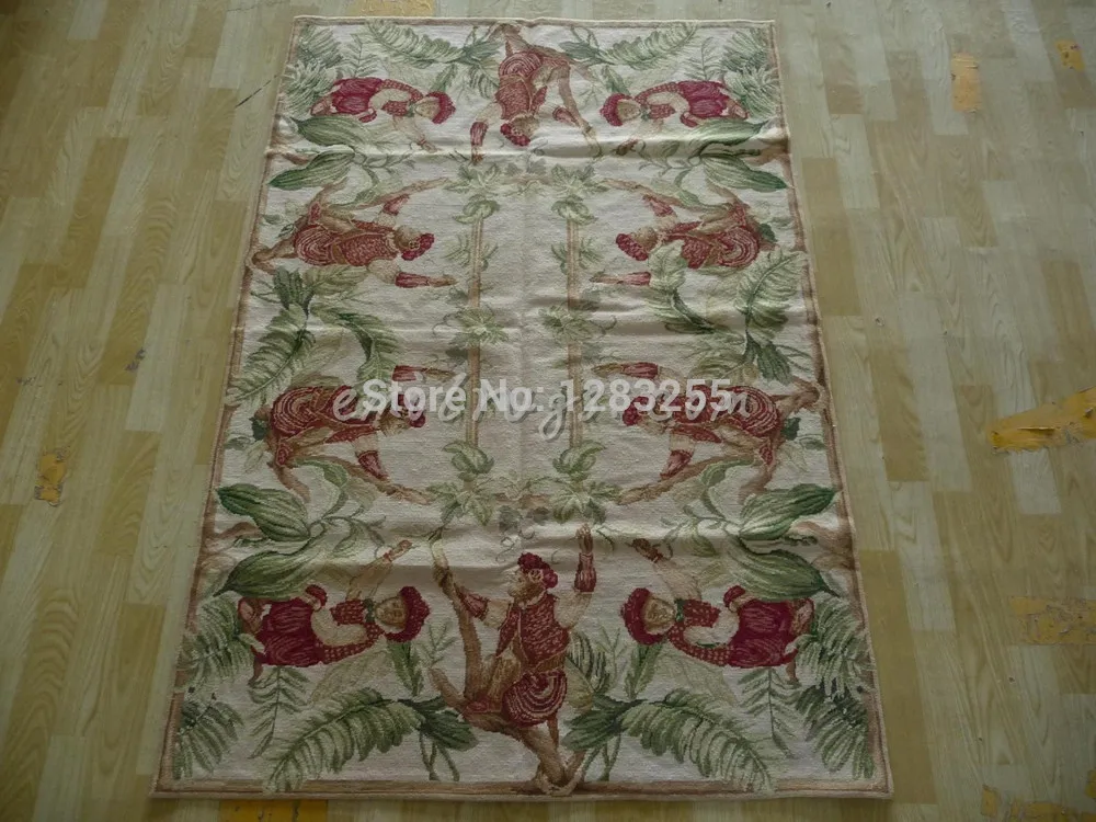 

All - Floral Fine Needle Embroidered Carpet Full Width Design Needle Point Hand-woven Carpet Handmade Sofa Blanket Folk Art