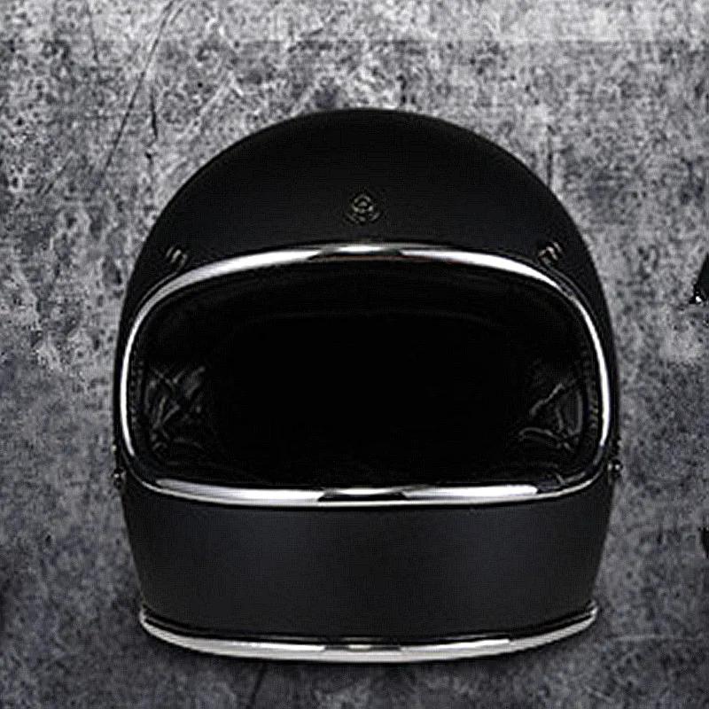 

design retro helmet Fiberglass Vintage full face motorcycle helmet pure handmade cool padding leisure and safe