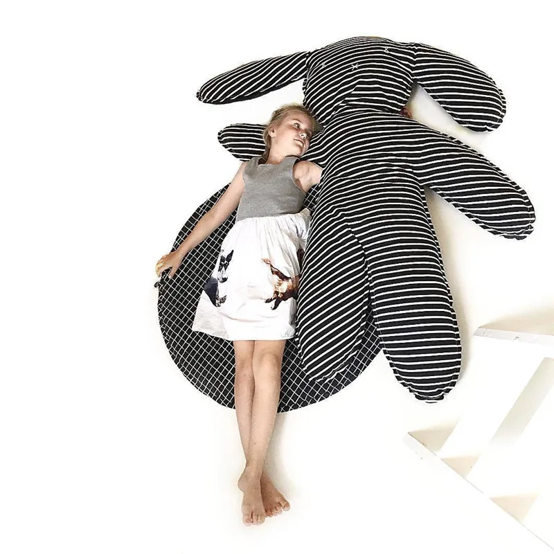 

Rabbit Cotton Mat Black And White Striped Cotton Children's Crawling Mat Baby Decoration Props Game Carpets