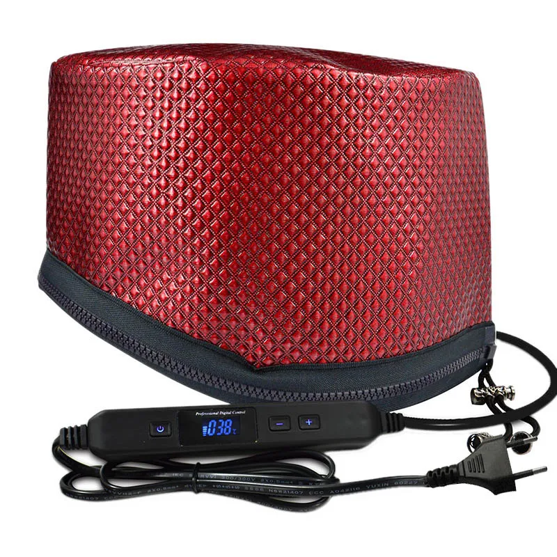 

Electric Heating Hair Dryer Cap Timing Adjustable Temperature With Lcd Monitor Evaporation Cap Steamer Cap For Home Barbershop