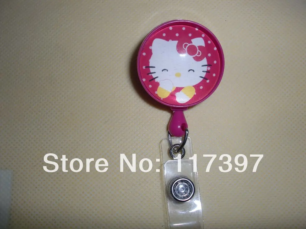 10pcs/lot Hello Kitty Cartoon Retractable Lanyards ID Badge Card Holder