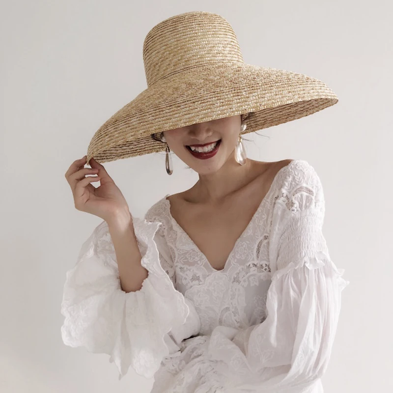 [La MaxPa] модная соломенная шляпа с широкими полями, летняя пляжная шляпа от солнца для женщин, винтажные женские шляпы с ленточным галстуком