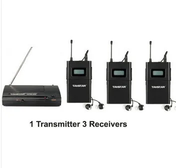 

Takstar wpm-200/WPM 200 Wireless Monitor System For Recording studio monitoring/on stage monitoring 1 Transmitter+3 Receivers