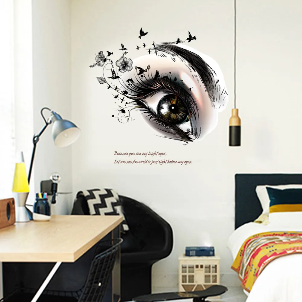 

Wall Decal Beautiful Charming eyes Lashes Wink Decor Wall Art Mural Vinyl Decal Stickers Interior Design Bedroom Sticker 18Oct