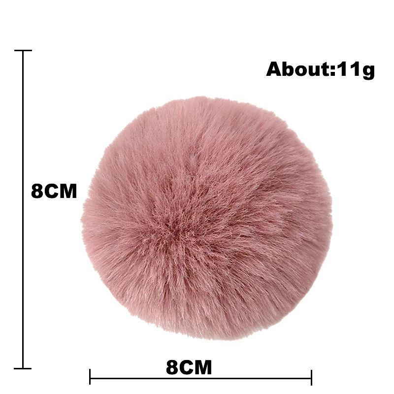 8 см, 13 цветов, пушистый мех кролика, брелок для ключей, женская сумка для автомобиля, брелок для ключей, милый кремовый черный помпон, искусственный мех кролика, брелок для ключей