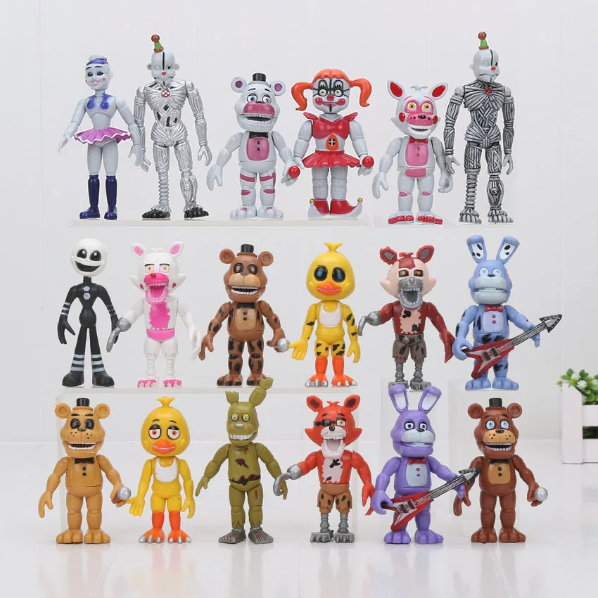 

6pcs/set FNAF Five Nights At Freddy's Sister Location Funtime Foxy Ballora Puppet Nightmare Freddy PVC Action Figure Toy 10cm