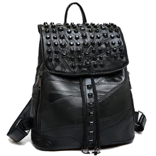 Promotion Women Sheepskin Leather Backpack School Bag Travel Bookbag Casual Female Rucksack High Quality ladies backpacks