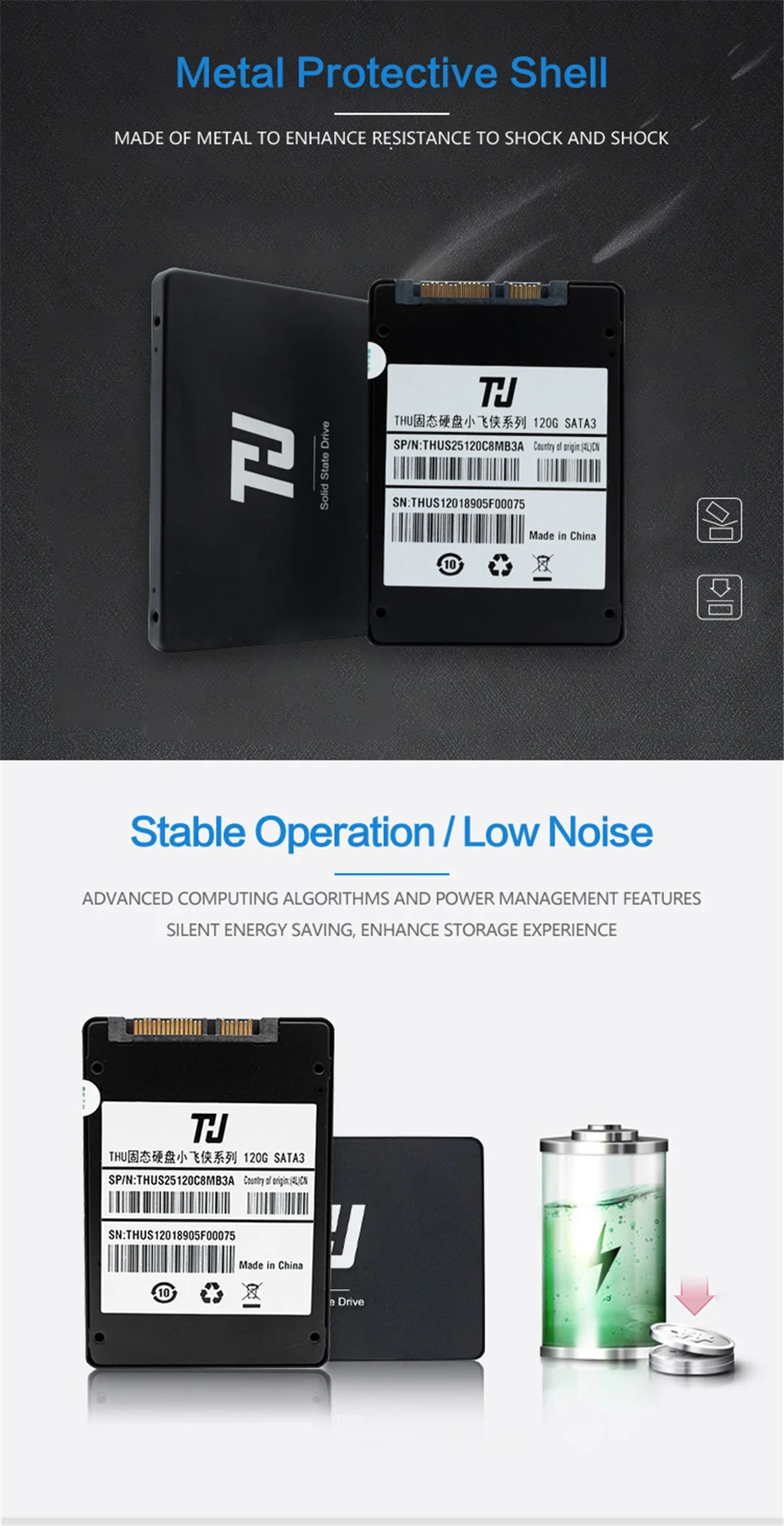 Чт 7 мм SSD 120 ГБ 240 480 1 ТБ SSD SATA3 2," Внутренний жесткий диск 540 МБ/с. для портативных ПК Ноутбук