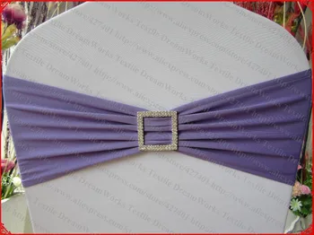 

Lavender Single Layer Spandex/Lycra/Expand Band/Covers With Square Diamond Buckle&Pin For Wedding Party Banquet Decorations