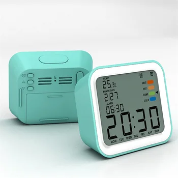

LED Alarm Clock Cube Snooze Digital Alarm Clocks LED for Student Bedroom Temperature Electronic Table Clocks Home Decor