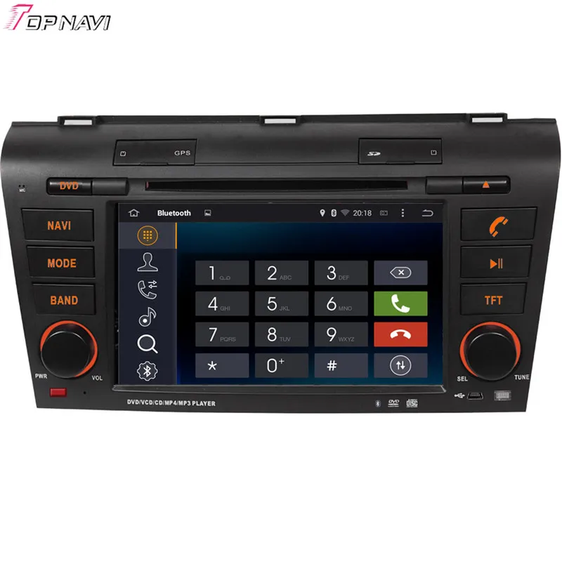 Topnavi 7 ''4 ядра Android 6.0 автомобиль DVD играть на Mazda 3 2004 2005 2006 2007 2008 2009 Авторадио GPS навигация Аудио стерео