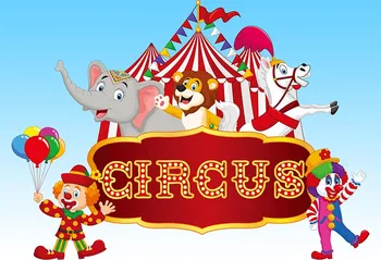 

Circus Birthday Backdrop Children Carnival Party Decoration Banner Big Top Fun Fair Table Background Photo Studio Booth Props