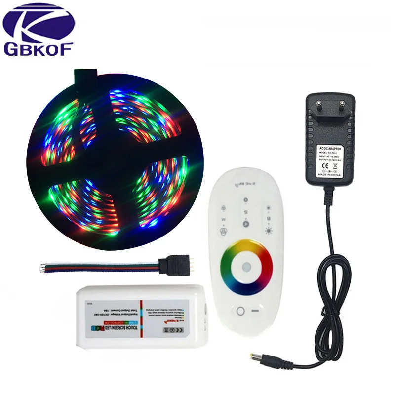 Billige 20 mt 15 mt 10 mt 5 mt RGB LED Streifen Lichter 3528 nicht wasserdicht SMD Flexible RGB Band Band set + MiLight Controller + DC 12 v Netzteil
