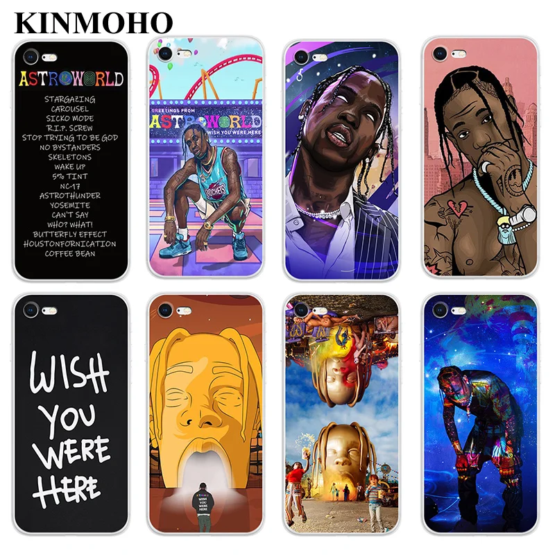 Kinmoho рэп мягкие ТПУ хип-хоп Трэвиса Скотта чехлы для телефонов чехол iPhone XS MAX X XR 6s 8