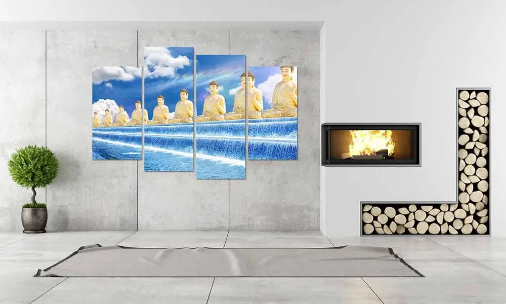 Framed Home decor art Print Blue sky buddha statue Painting On Canvas Art picture For Living room wall /PT0262 | Дом и сад