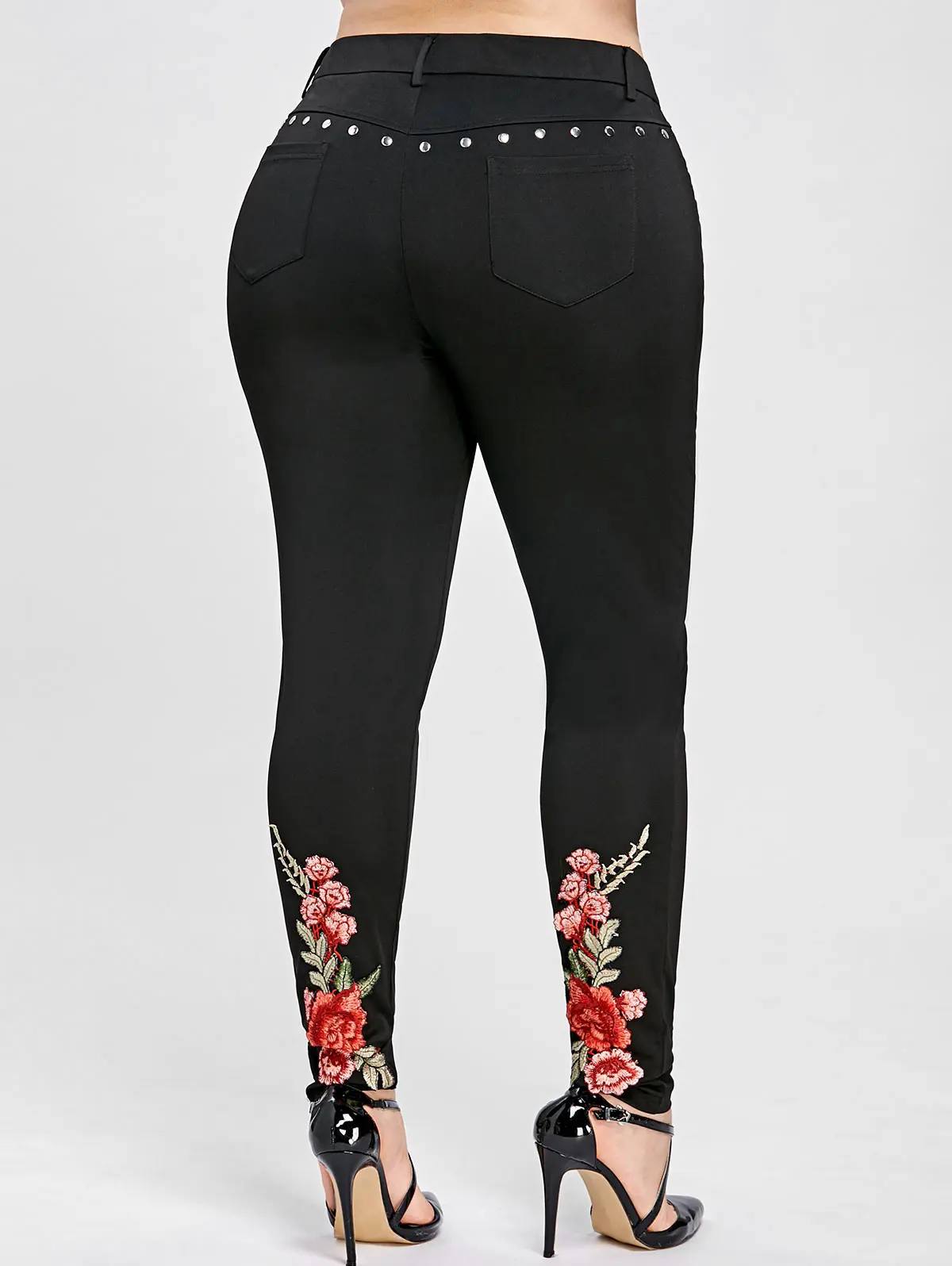 plus size floral trousers