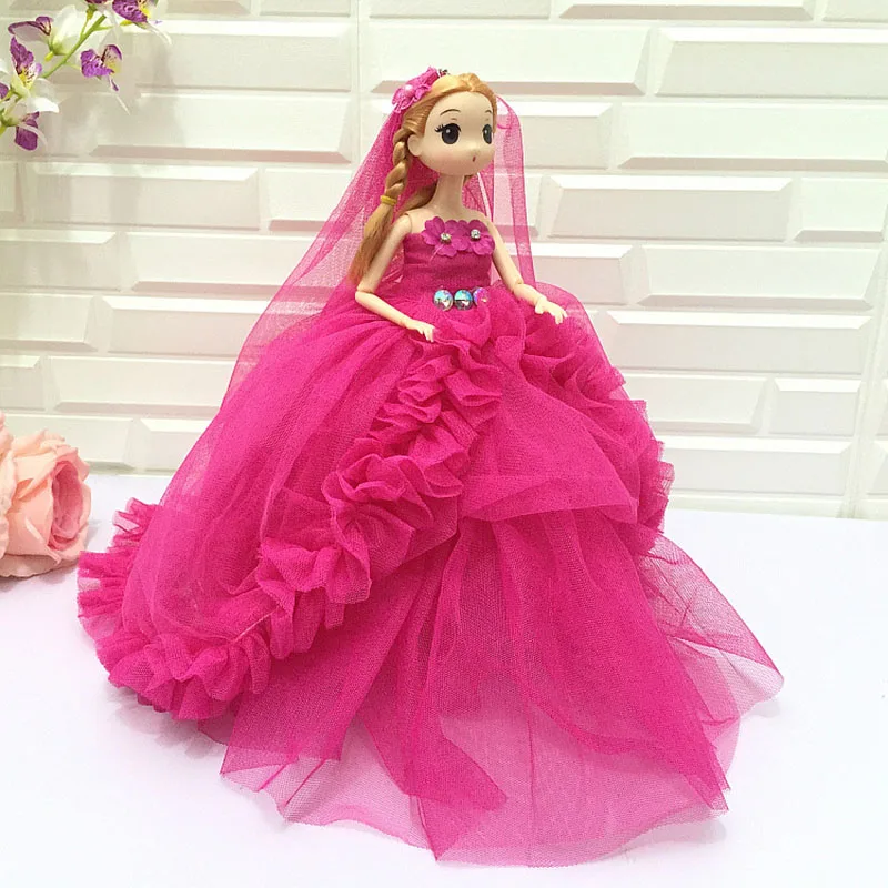

30cm Long Wedding Dress Bride Wedding Gifts Resin Doll Cute Action Toy Figures Toys for Girl