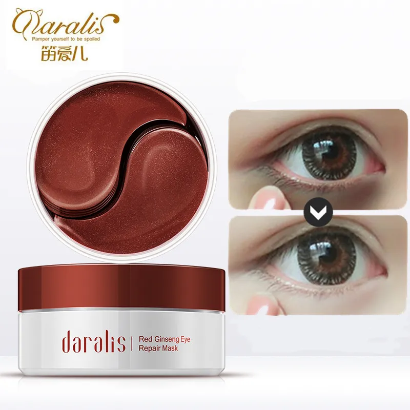 Daralis 60 шт. красный женьшень коллагеновые патчи для глаз Eye Mask Crystal патч под против