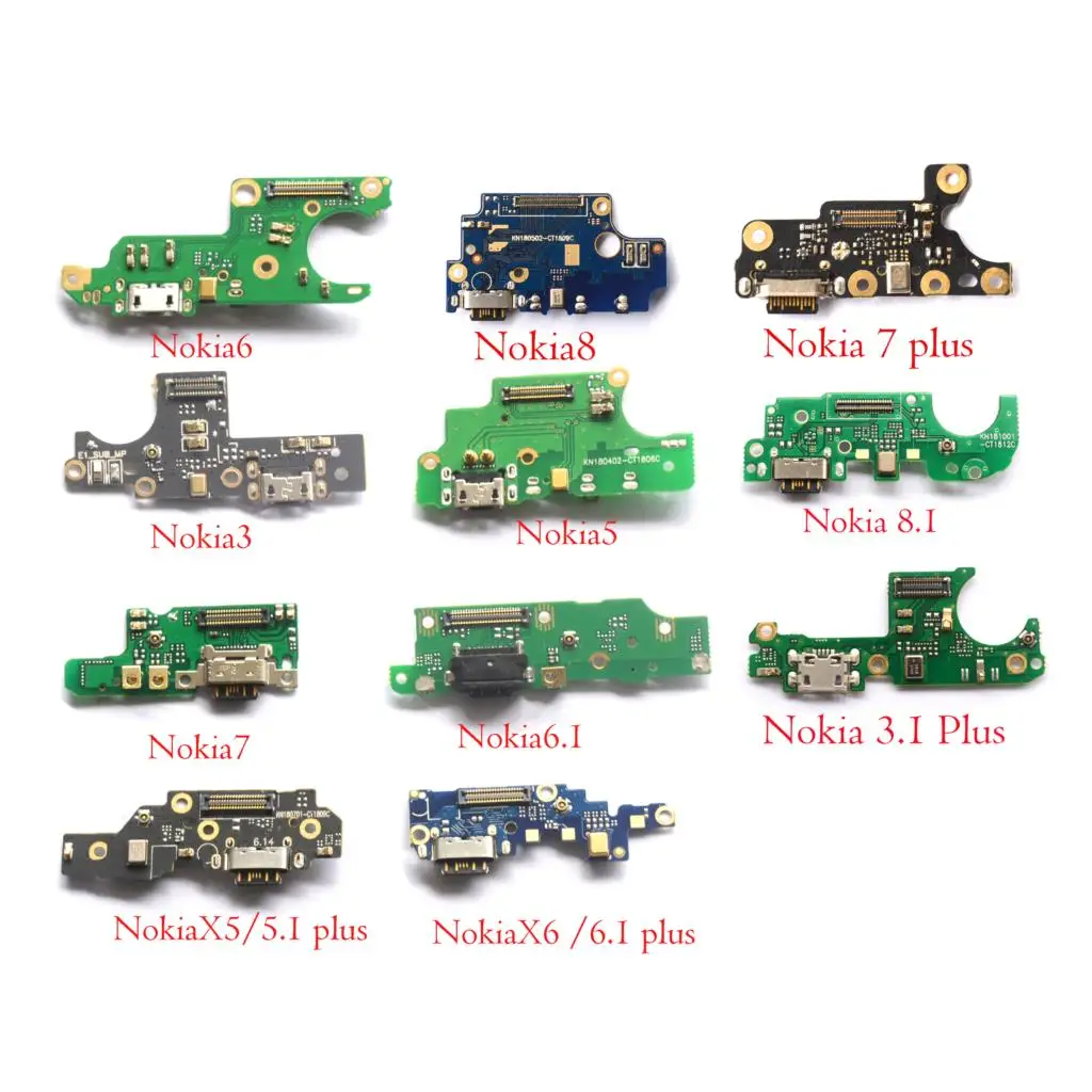 Микро usb USB зарядное устройство Порт микрофон для Nokia 2 3 4 5 7 plus 8 1. 1 6 X5 X6 X7|Шлейфы