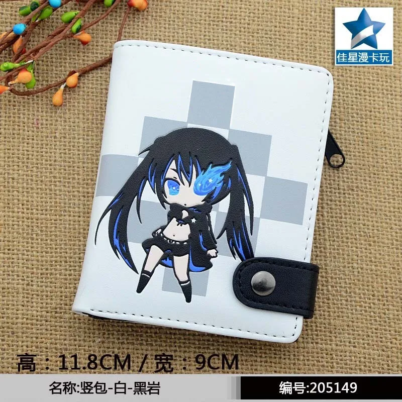 

Anime Black Rock Shooter PU White Short Zero Wallet/the Flat-chested Girl Kuroi Mato Coin Purse with Interior Zipper Pocket