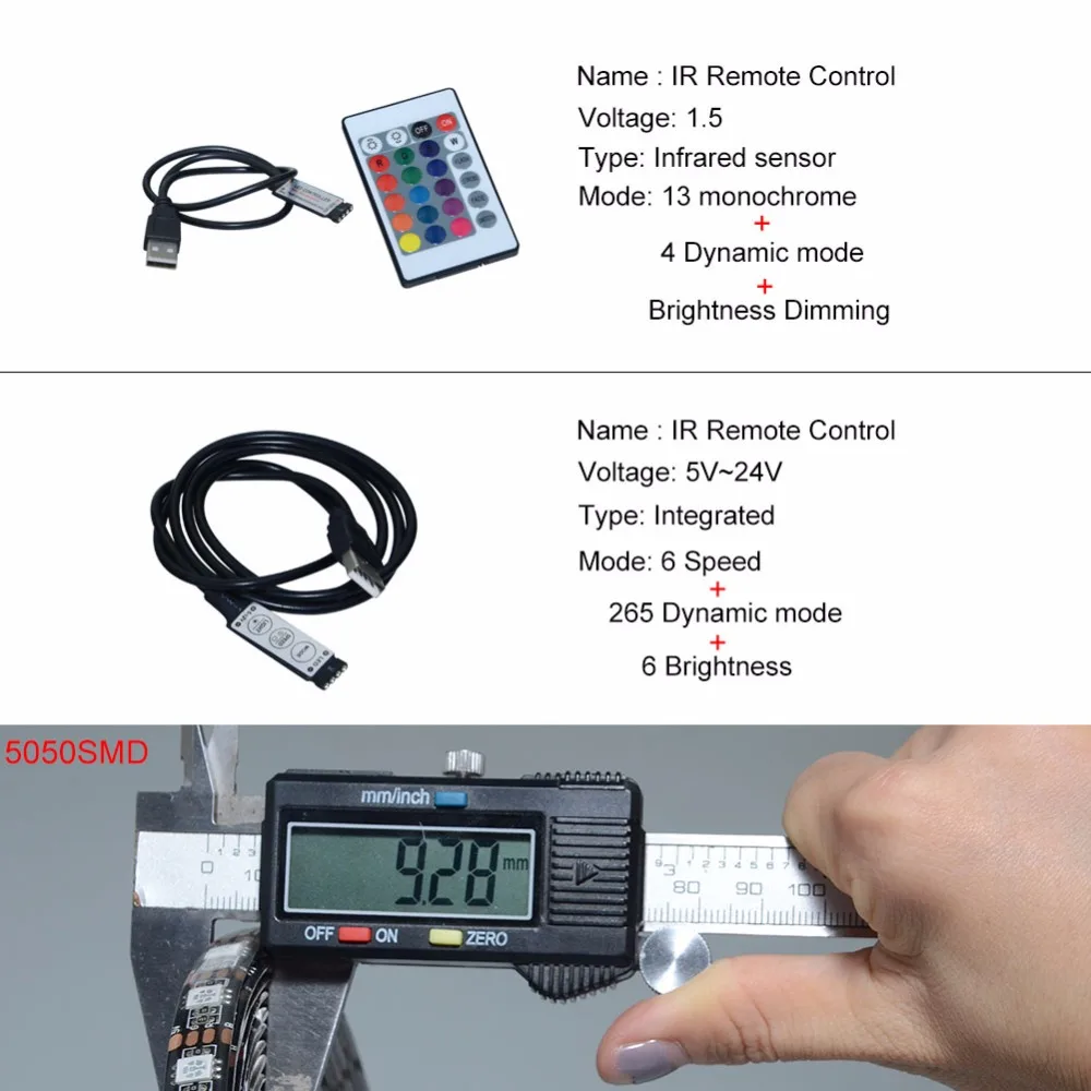 Светодиодная лента черный PCB 5V USB зарядное устройство 5050 RGB Светодиодная лента светильник ТВ ПОДСВЕТКА лента лампа RGB пульт дистанционного управления 1 м 2 м 3 м 4 м 5 м