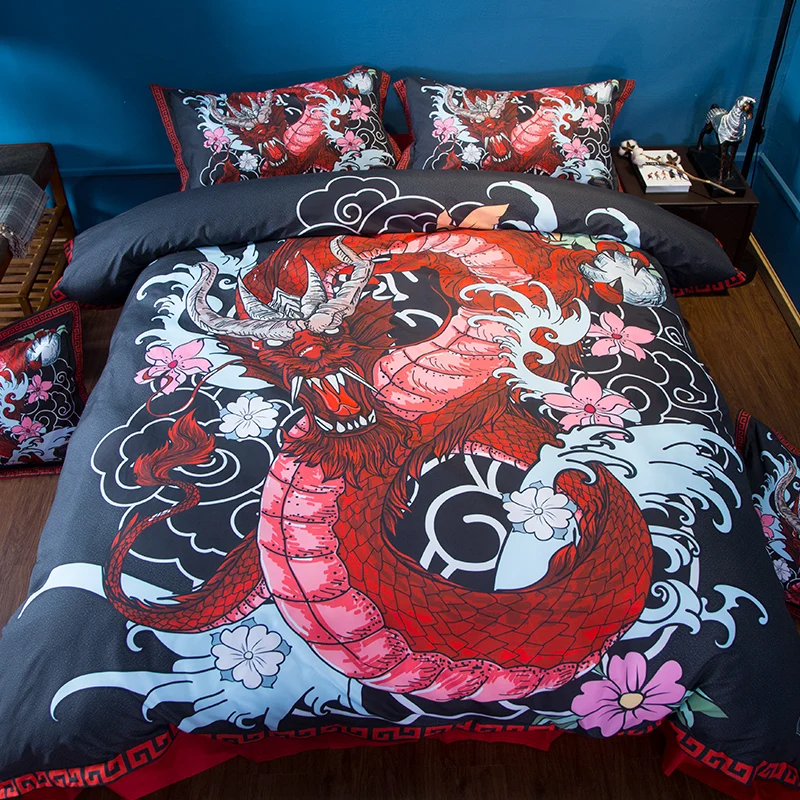 Home Textile Dragon Bedding Set Us Twin Full Queen King Super King