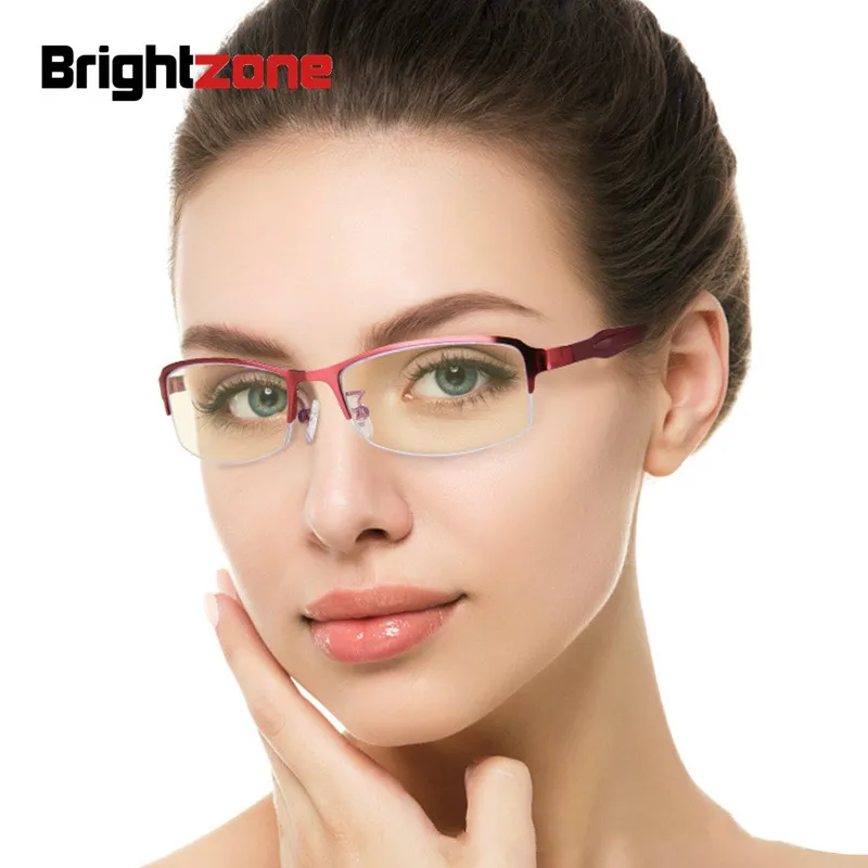 Металлическая полуободковая оправа Brightzone женские очки с защитой от синего