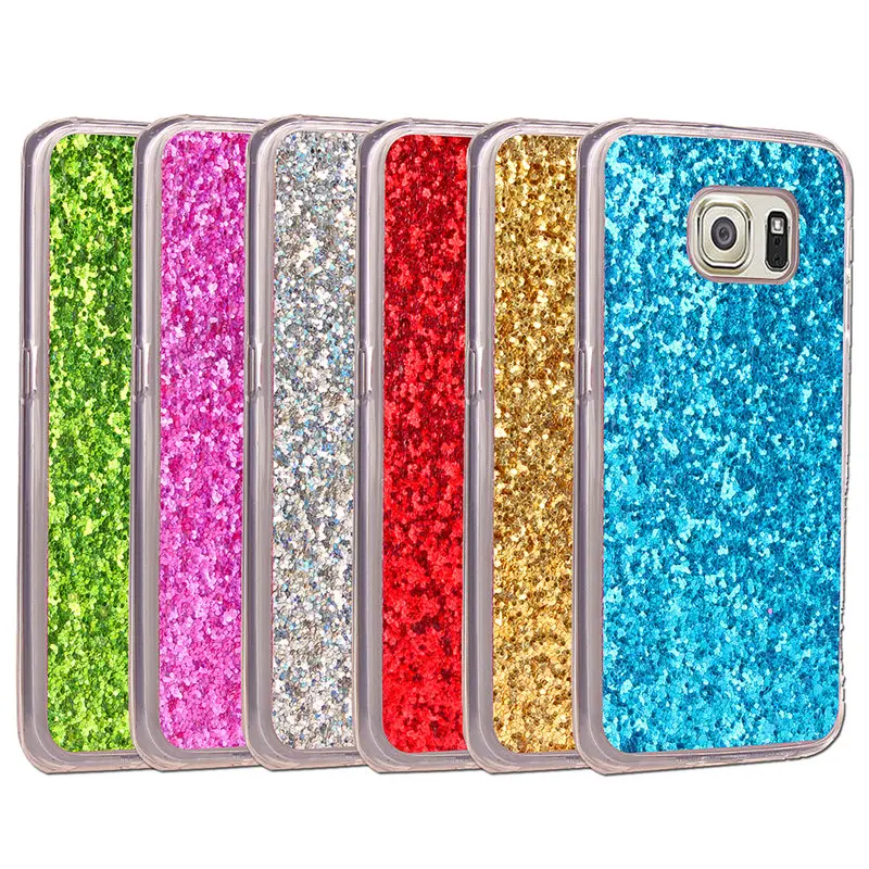 

For Samsung S 6 S6 G920F Case Colored Shiny Glitter Silicone TPU Gel Soft Back Cover Phone Case for Samsung Galaxy S6 G920 G9200