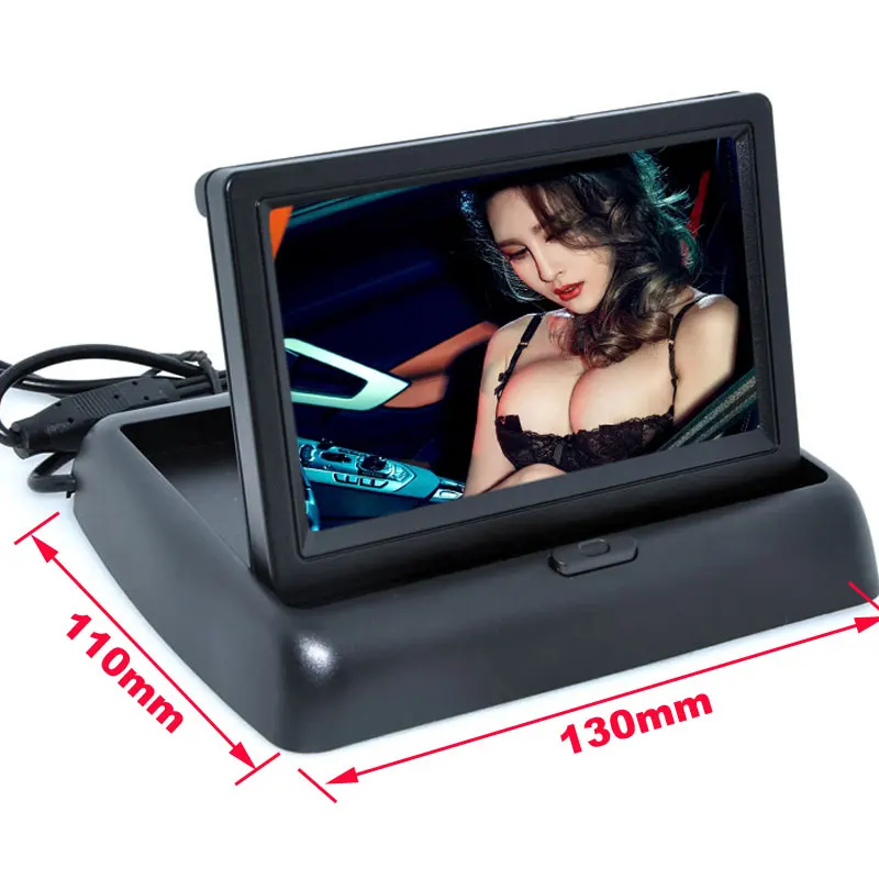 Складной 4," 4,3 дюймов TFT ЖК-дисплей монитор автомобиля DVD плееры ЖК-монитор цветной автомобильный монитор заднего вида для автомобиля камера заднего вида