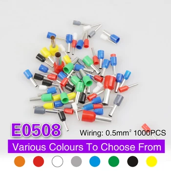 

1000PCS E0508 Wire Connector Terminator Crimp Connector Conector Eletrico Terminais Tubular Terminale Cable Terminales Set