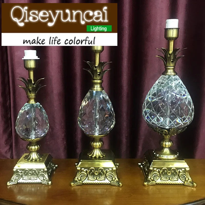 Qiseyuncai European style cozy bedroom pineapple K9 crystal table lamp modern simplicity luxury high-end fashion lighting Qiseyuncai European style cozy bedroom pineapple K9 crystal table lamp modern simplicity luxury high-end fashion lighting