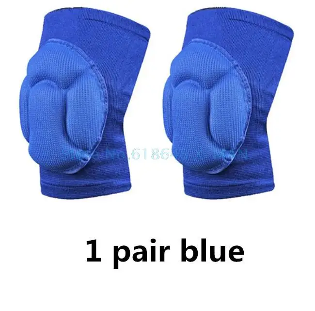 Губка для поддержки колена, черные футбольные наколенники, Защитные Спортивные наколенники, фитнес, вратарь, футбол, волейбол, поддержка колена L134 - Цвет: 1 pair blue