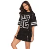 2022 Women Sequined Dress Summer Graphic 62 letters Print Super Shiny Chic Half Sleeve O-neck Straight T shirt Dress Ins Hot ► Photo 1/6